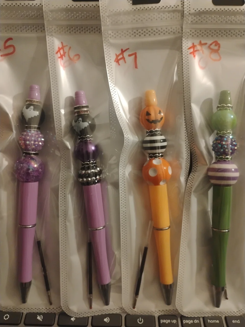 Pens/Custom Made Halloween Beaded Ballpoint Pens (Choice of Style)$13 Each Nwot